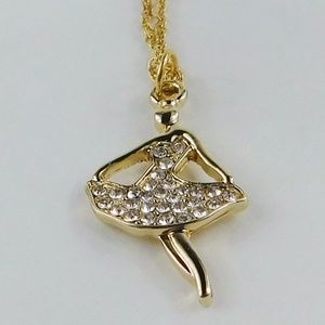 Rhinestone princess pendant necklace